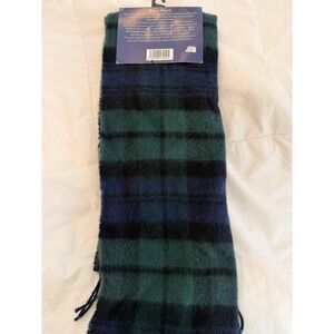 James Pringle Weavers Black Watch Scarf 100% Wool Made in Scotland Plaid